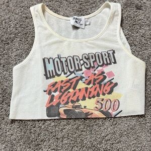 Princess Polly Cream Motor-Sport Tank Top